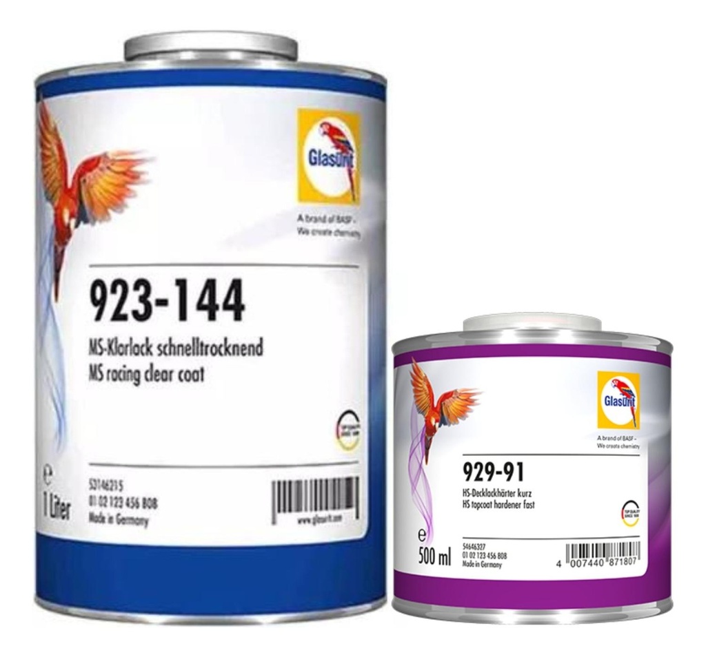 Laca Barniz Glasurit 144 Rápido + Cat 0,5 Automotriz Alemán