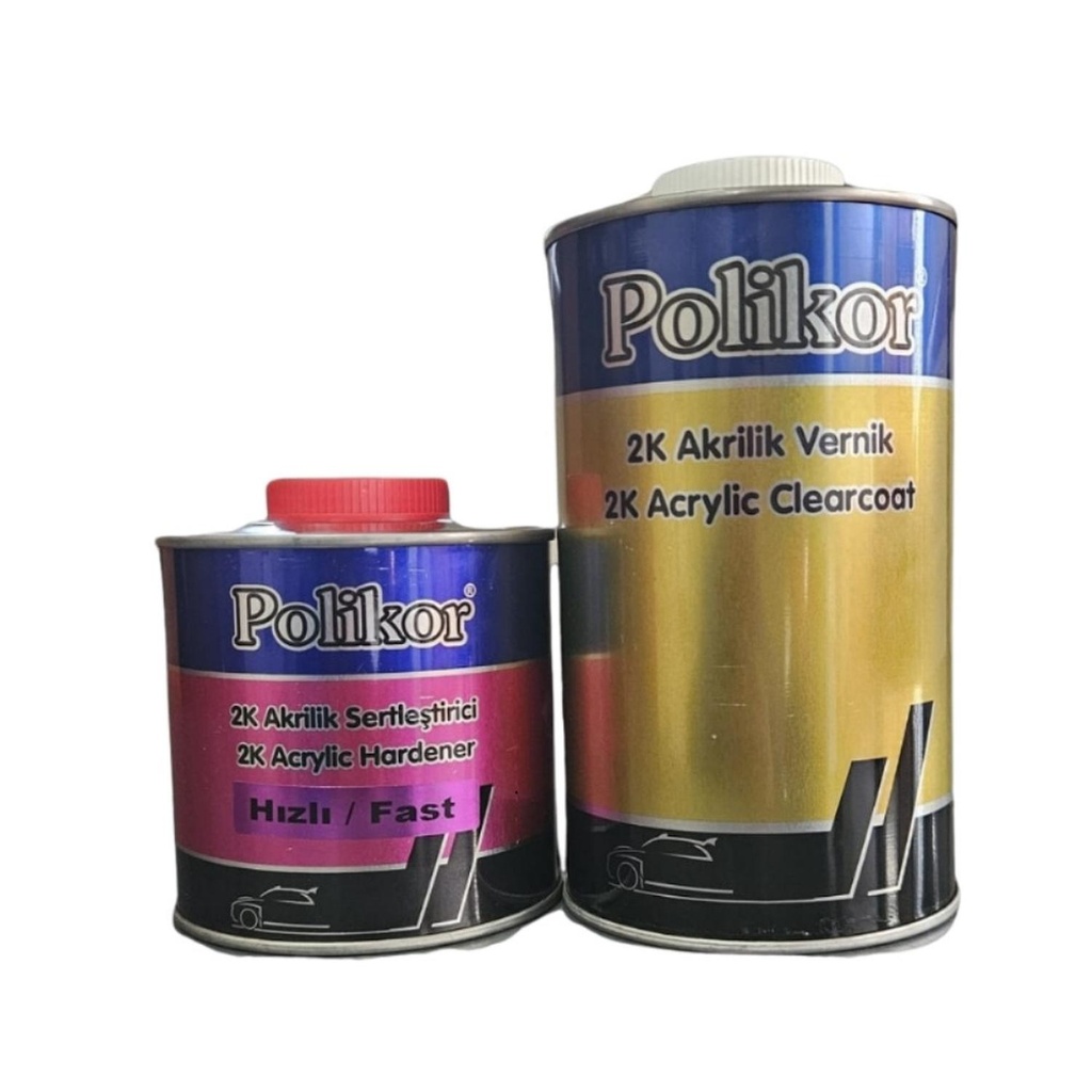 Polikor Barniz Clear Laca PU Automotriz HS Kit 1.5 LT